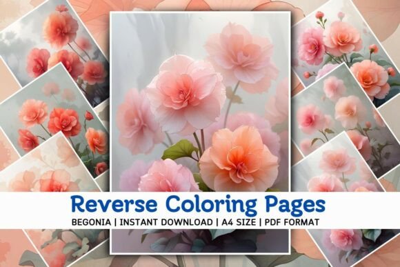 Download Begonia Flowers Reverse Coloring Pages - Color Collection