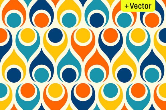 Download Retro Atomic Teardrops Colorful Pattern - Color Collection