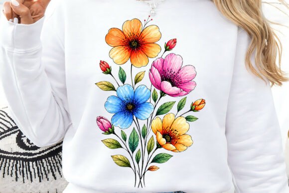 Download Colorful Wildflower Floral Design PNG - Color Collection