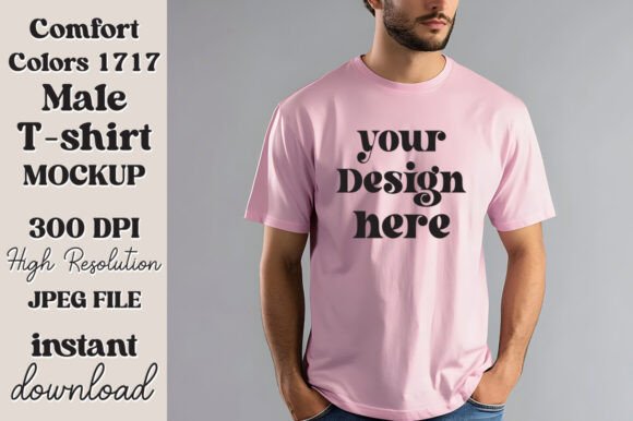 Download Comfort Colors 1717 Blossom Men Mockup - Color Collection