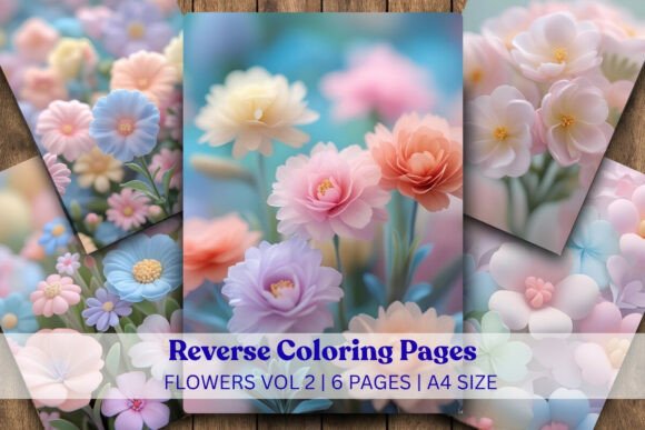 Download Flowers Vol 2 Reverse Coloring Pages - Color Collection