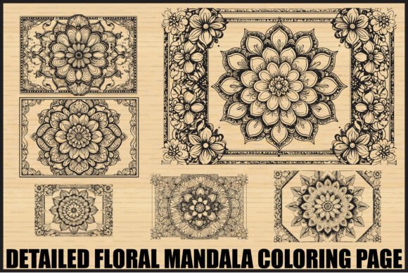 Download Elegant Floral Mandala Coloring Page Set - Color Collection