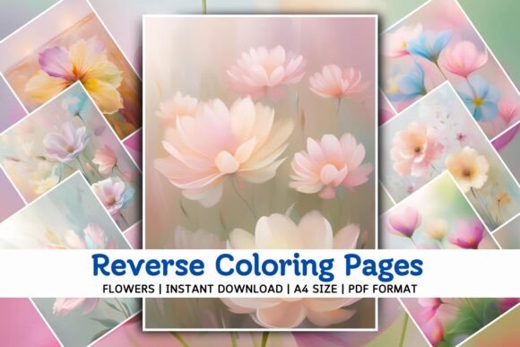Download Floral Reverse Coloring Pages V02 - Color Collection