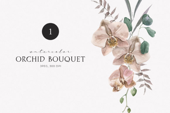 Download Watercolor Bohemian Orchid Bouquet - Color Collection