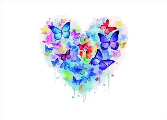 Download Watercolor Butterfly and Flower Artwork, - Color Collection