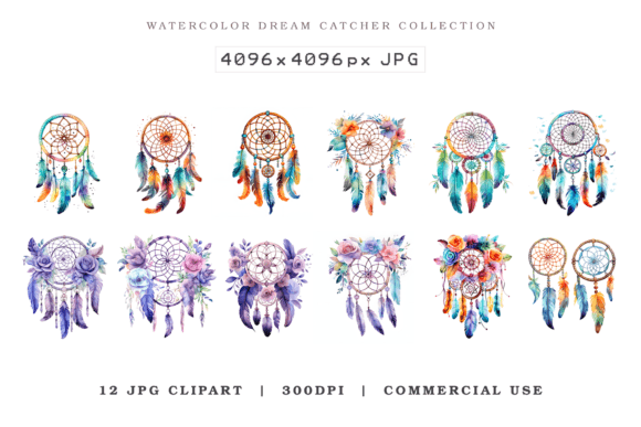 Download Watercolor Dream Catcher Clipart - Color Collection