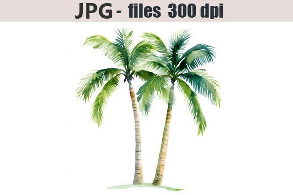 Download Palm Tree Watercolor Clipart Isolated - Color Collection