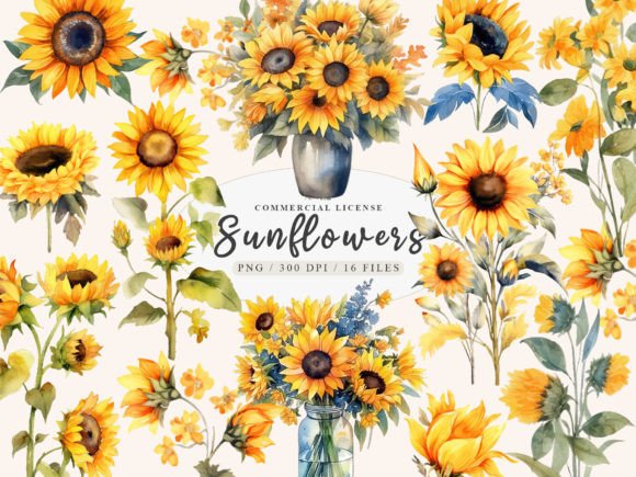 Download Sunflower Clipart, Modern Wreath Clipart - Modern Collection