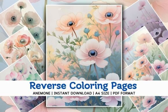 Download Anemone Flowers Reverse Coloring Pages - Color Collection