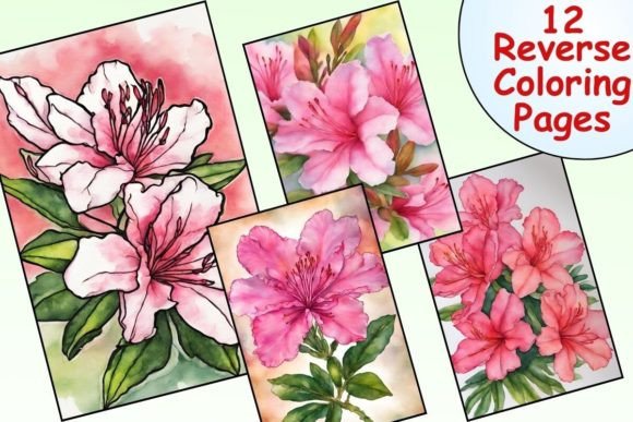 Download Azalea Flower Reverse Coloring Pages - Color Collection