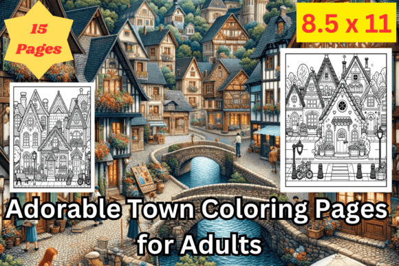 Download Adorable Town Coloring Book Pages Adults - Color Collection