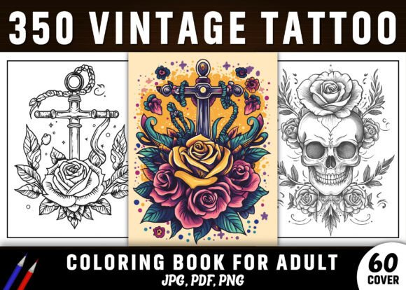 Download 350+ Vintage Tattoo Coloring Pages - KDP - Color Collection