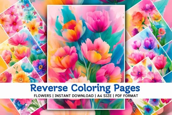 Download Floral Reverse Coloring Pages V01 - Color Collection