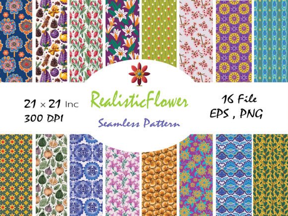 Download Colorful Pattern of Realistic Flower - Color Collection