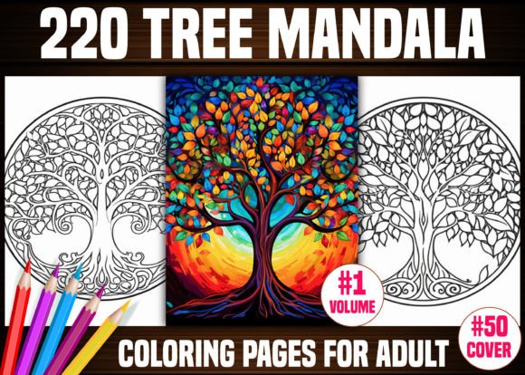 Download 220 Tree Mandala Coloring Pages - KDP - Color Collection