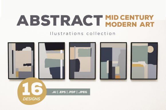 Download Modern Mid Century Abstract Art Print - Modern Collection