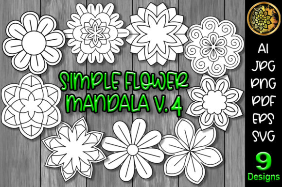 Download Simple Flower Mandala Set-4 - Mandala set Collection