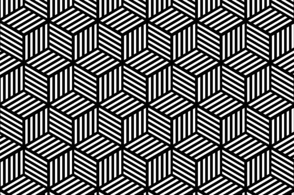 Download Geometric Cube Black White Pattern - Premium Bundle