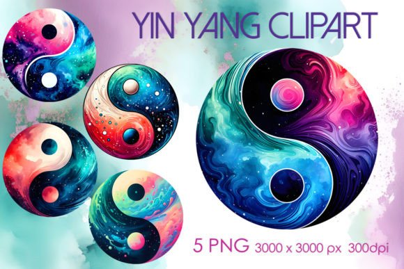Download Yin Yang Fantasy Watercolor Multicolor - Color Collection