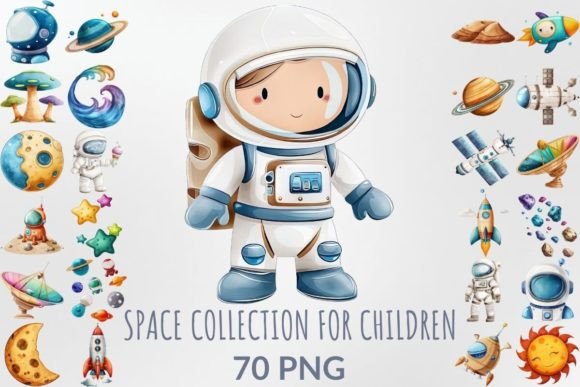 Download Watercolor Space Collection for Children - Color Collection