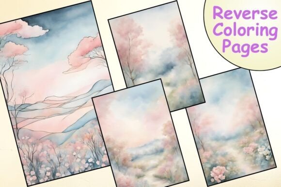 Download Pastel Landscape Reverse Coloring Pages - Color Collection