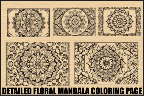 Download Elegant Floral Mandala Coloring Page Set - Color Collection