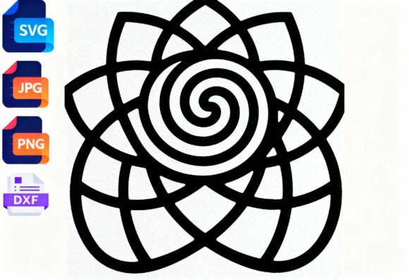 Download Geometric Flower Mandala SVG DXF PNG JPG - Geometric Collection