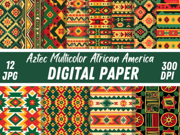 Download Aztec Multicolor African America Pattern - Color Collection