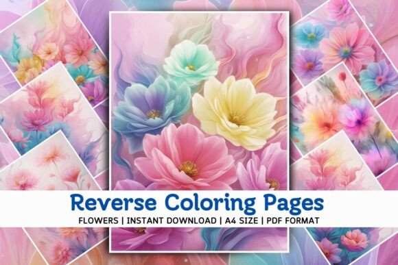 Download Pastel Flowers Reverse Coloring Pages - Color Collection