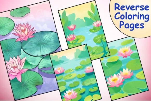 Download Lily Pads Reverse Coloring Pages - Color Collection