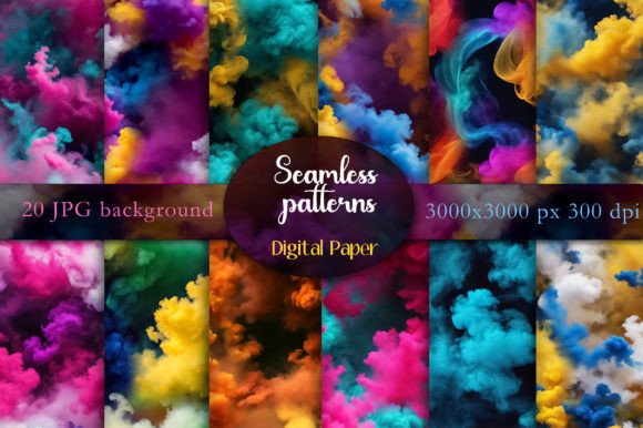 Download Seamless Pattern of Multicolored Smoke - Color Collection