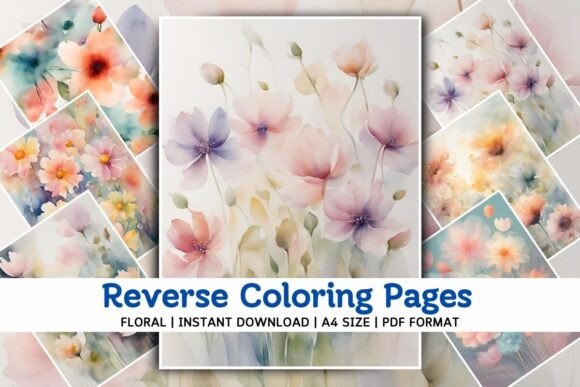 Download Enchanting Floral Reverse Coloring Pages - Color Collection